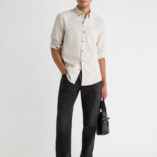 Slim-Fit Solid Flannel Shirt