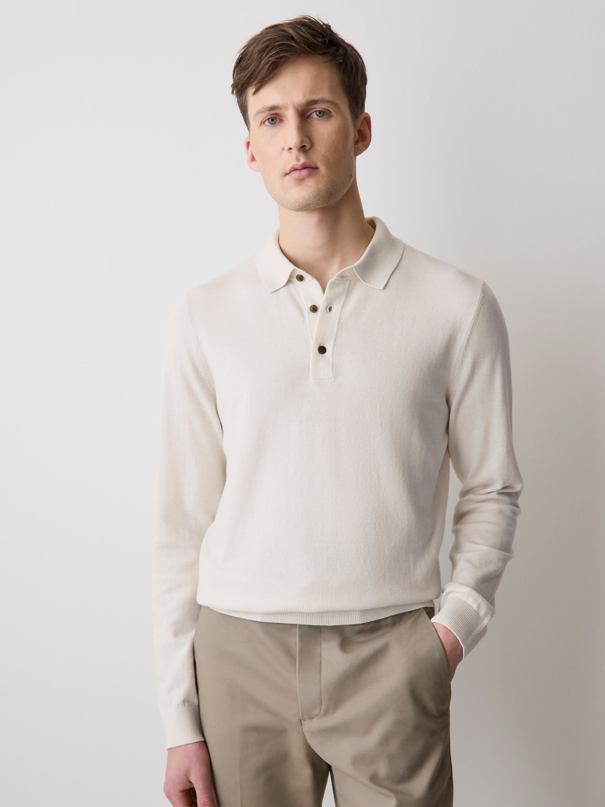 Long-Sleeve Polo Sweater