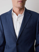 Blue Tailored-Fit Wool Suit Blazer