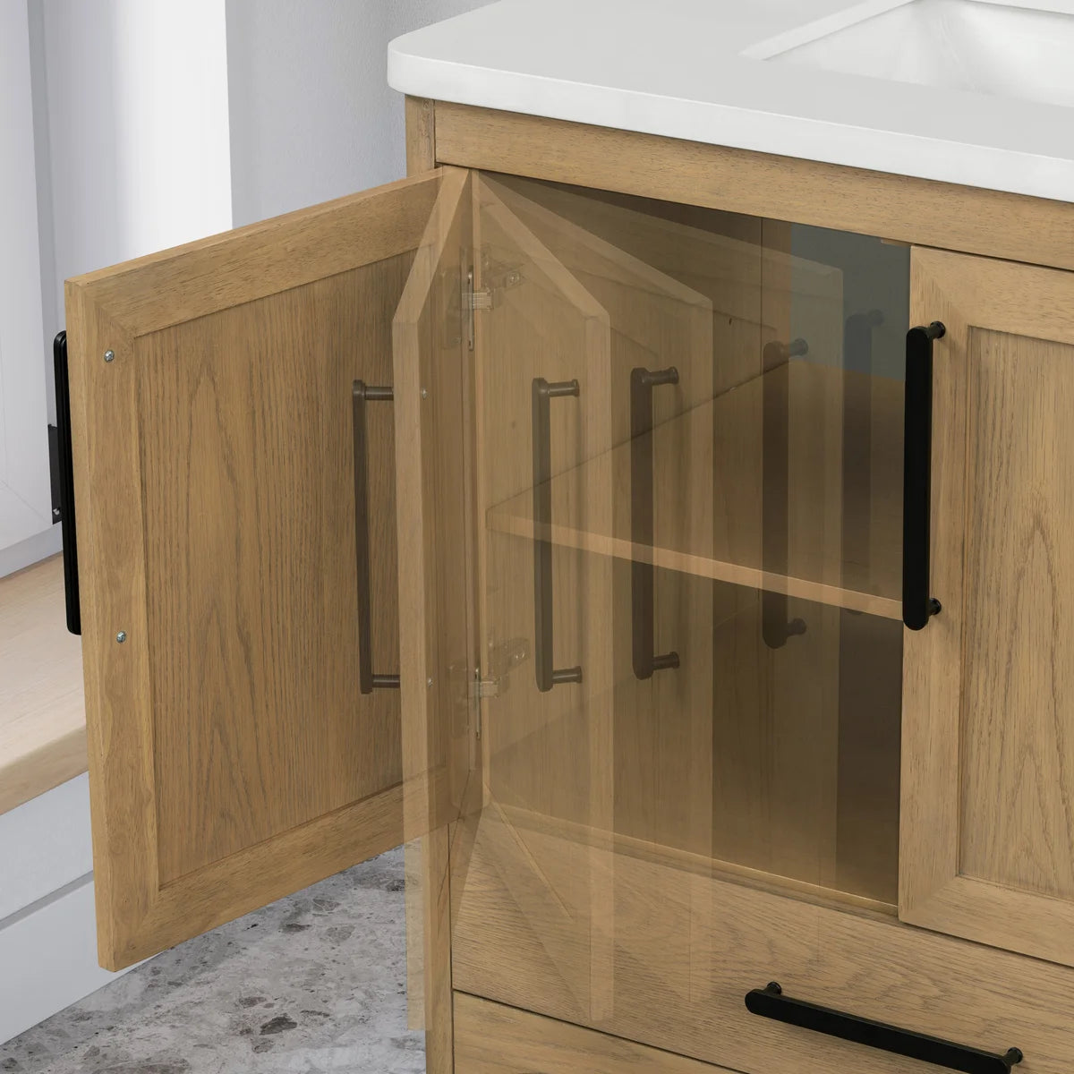 OVE Decors Adrian Vanity with Quartz Top in Brown