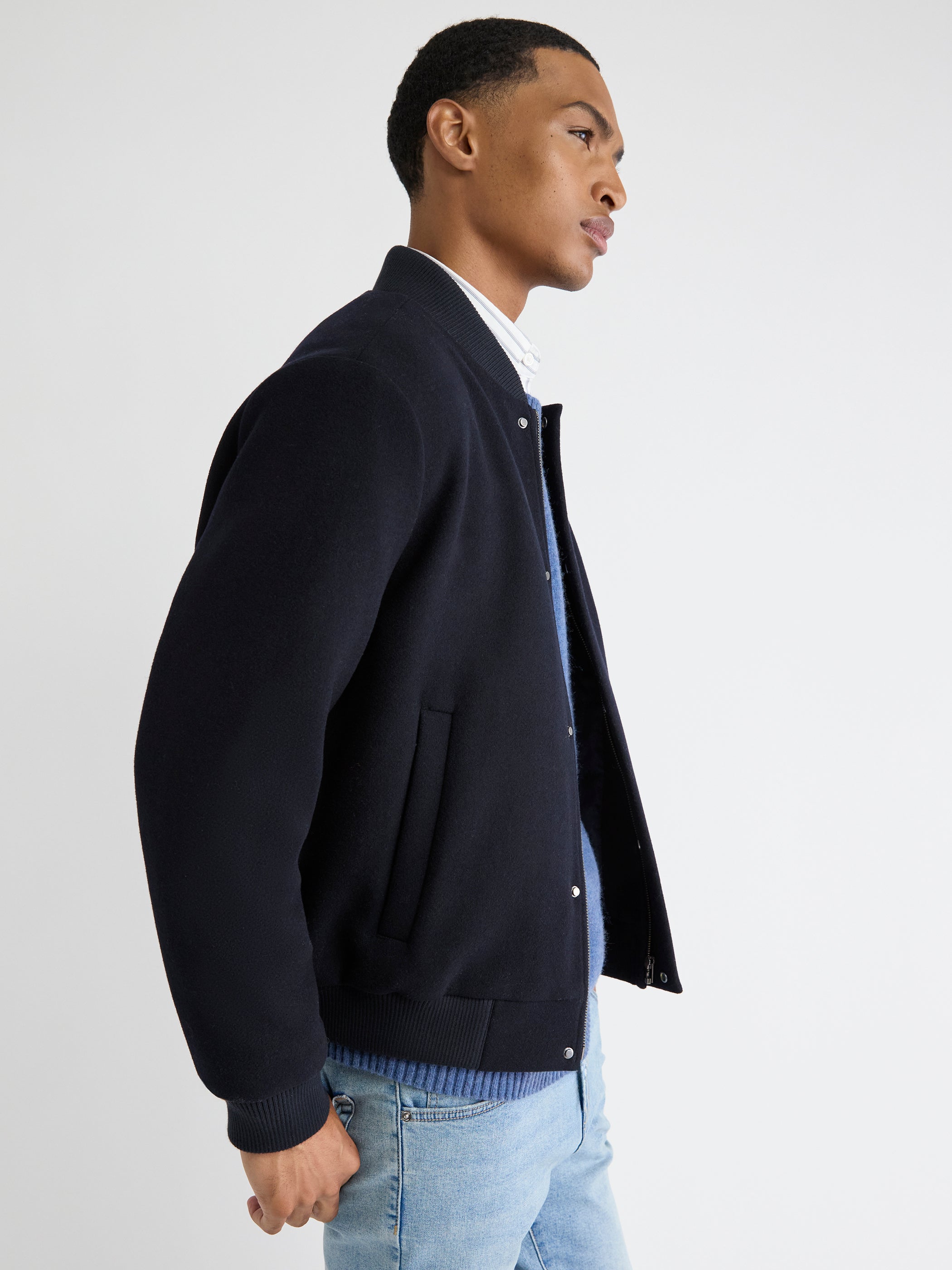 Wool-Blend Bomber Jacket