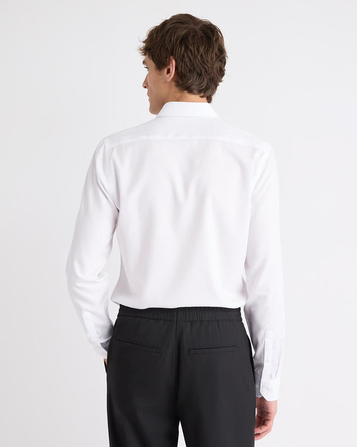 Slim-Fit Solid Cotton Modal Dress Shirt