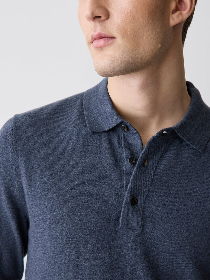 Long-Sleeve Polo Sweater