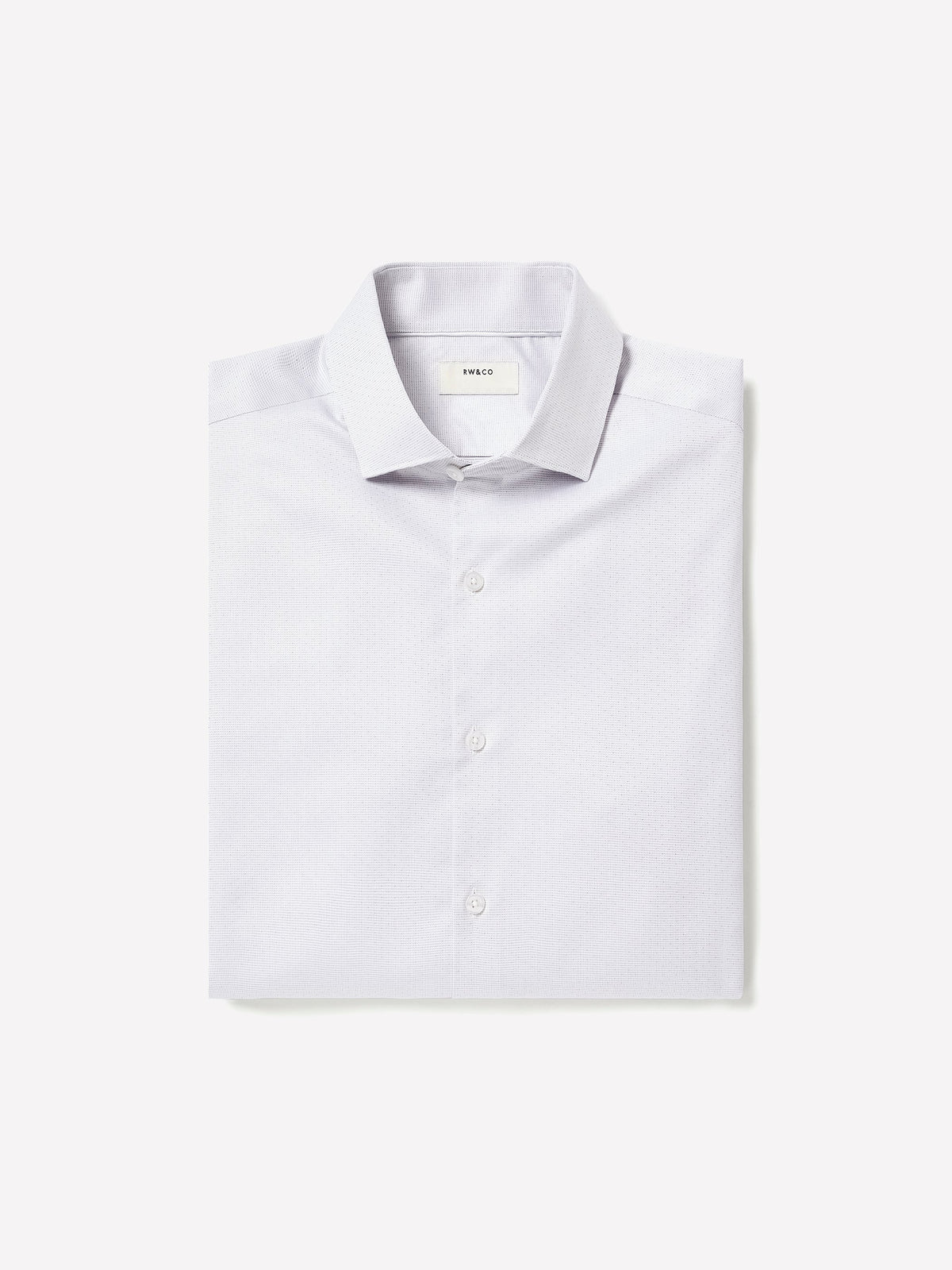 Tailored-Fit Dobby Dress Shirt with Grey Micro Dots