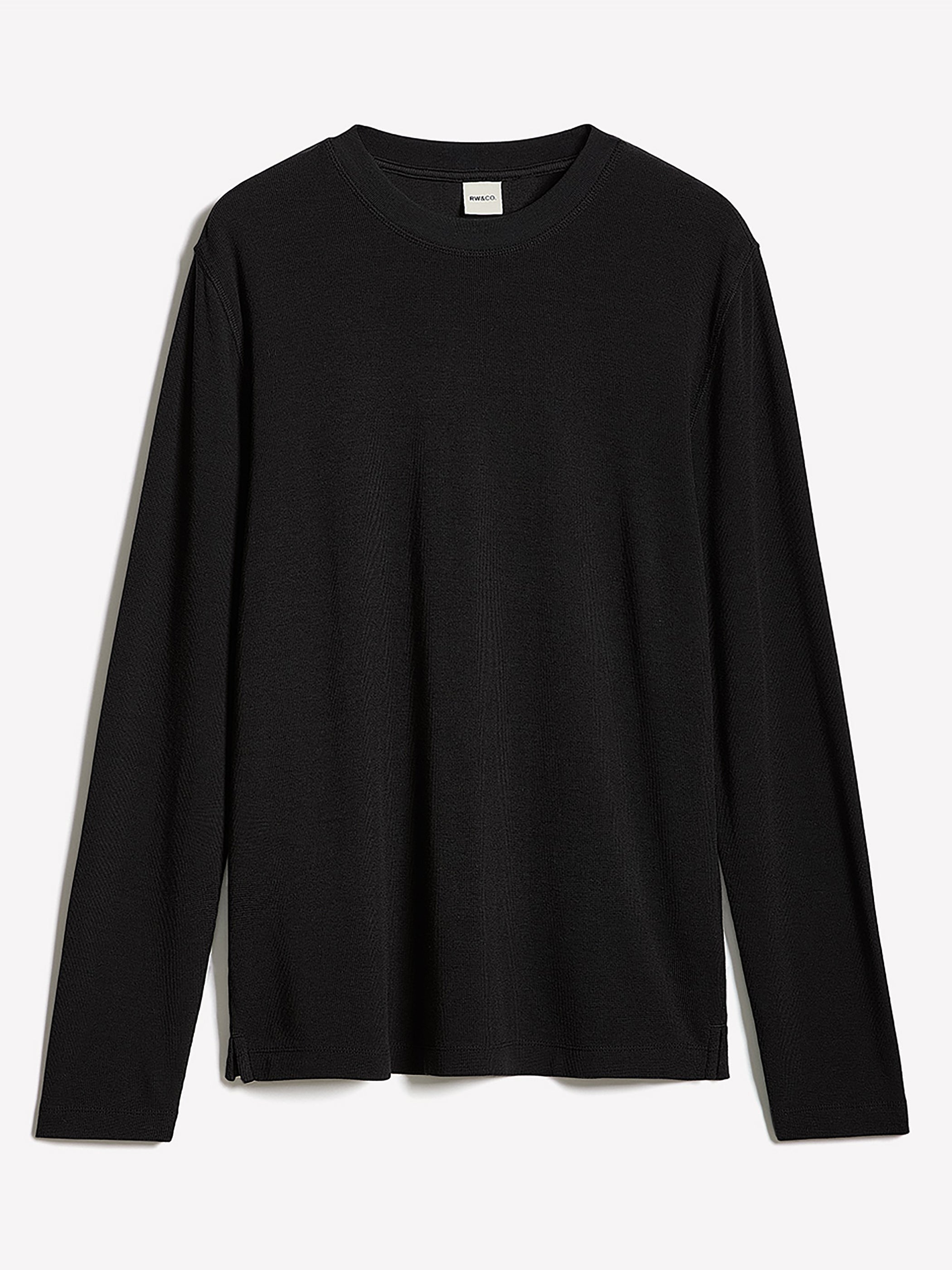 Long-Sleeve Crew-Neck Waffled Tee