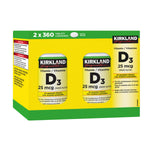 Kirkland Signature Vitamin D3 1,000 IU, 2 x 360 Tablets