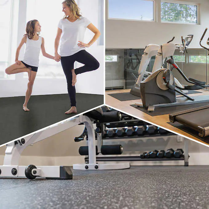 Rubber King Challenger Series Interlocking Floor Tiles, 10-pack