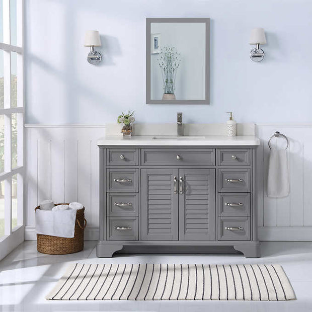 Northridge Home Augusta 48 in. Louvered Reversible Door Bathroom Vanity