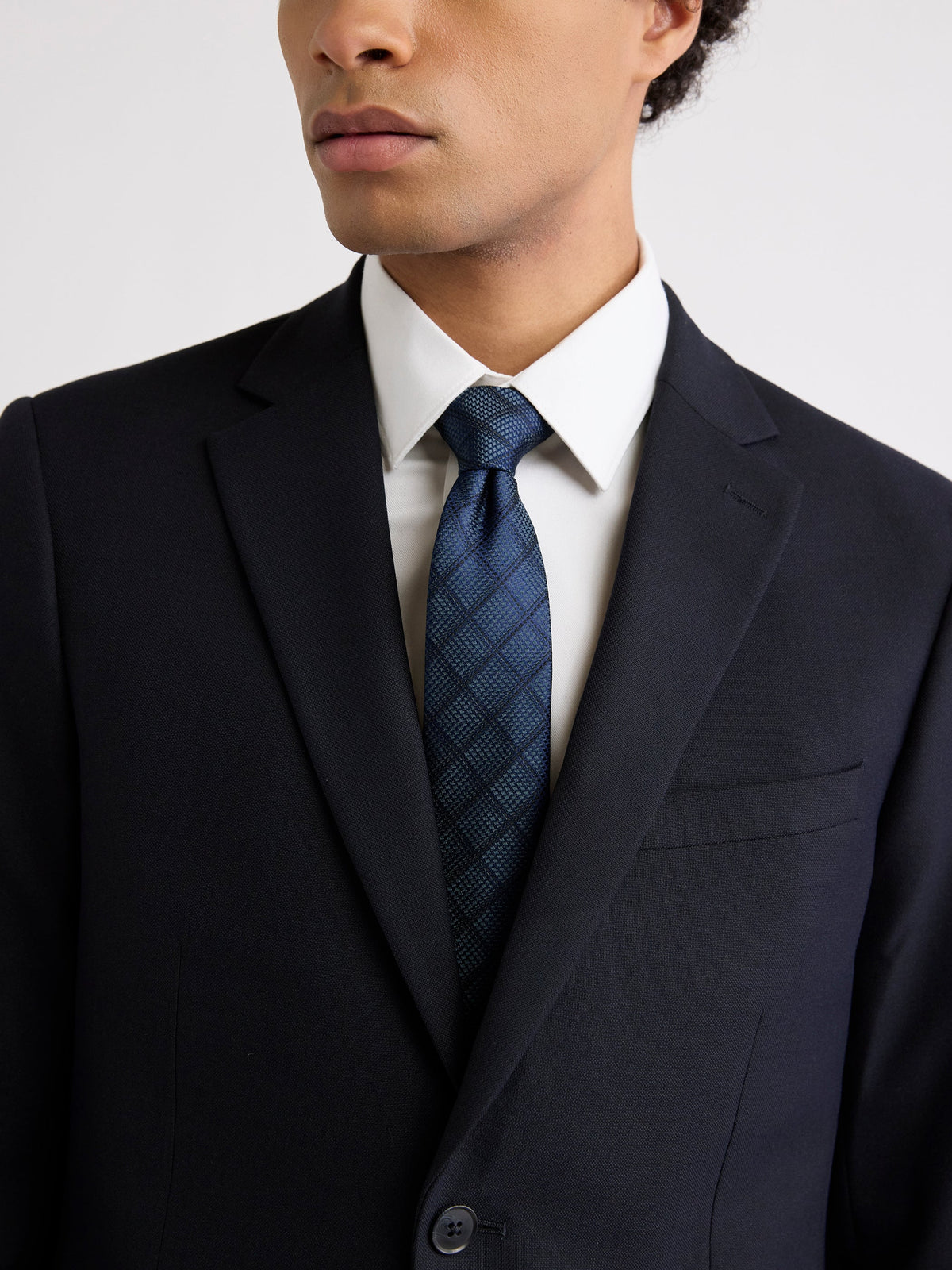Skinny Tie with Houndstooth Checkered Pattern