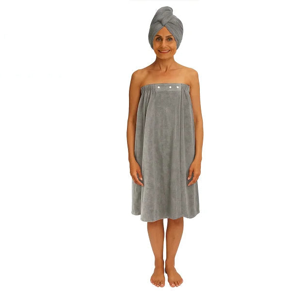 Home Retreat Bath Wrap & Hair Towel Shower Set, 5-piece