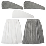 Home Retreat Bath Wrap & Hair Towel Shower Set, 5-piece