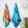 Beach Stripes & Crab Jacquard Beach Towel, 2-pack