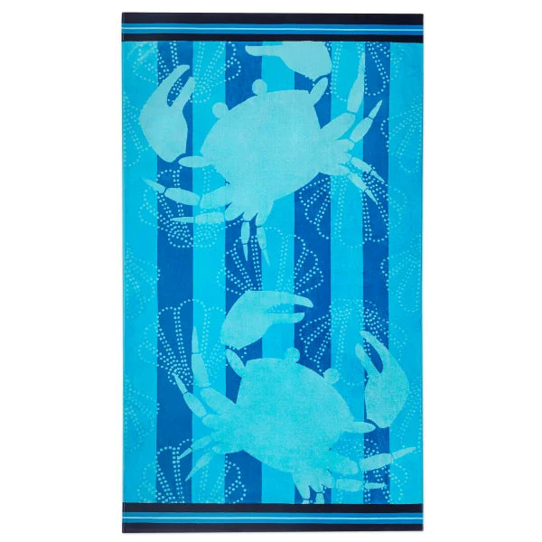 Beach Stripes & Crab Jacquard Beach Towel, 2-pack