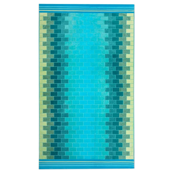 Popsicle Stripe & Square Tile Jacquard Beach Towel, 2-pack