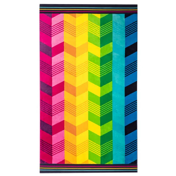 Modern Chevron & Whales Jacquard Beach Towel, 2-pack