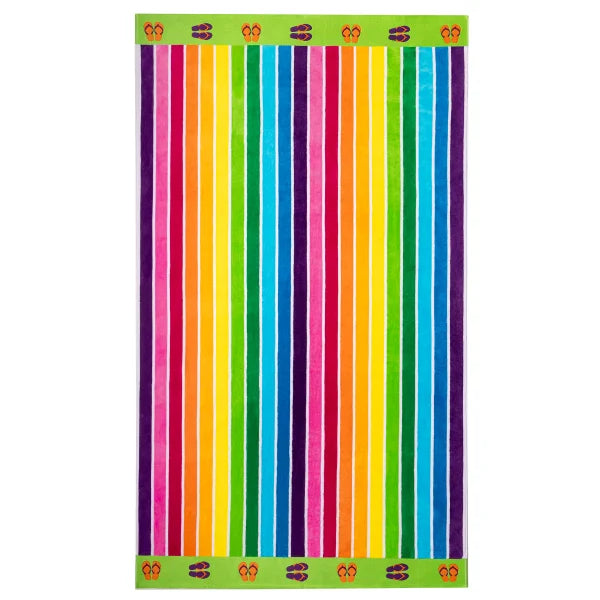 Medallions & Wavy Mulit-Colour Stripes Jacquard Beach Towel 2-pack