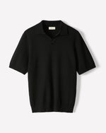 Cotton Short-Sleeve Polo with Johnny Collar