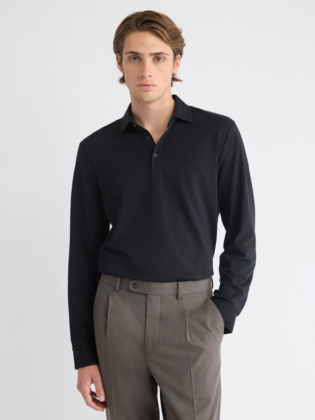 Long-Sleeve Supima (R) Cotton Polo