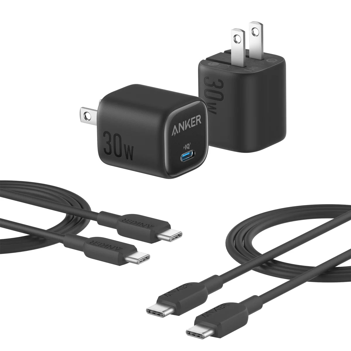 Anker 30W Charger with USB-C to USB-C Cable, 2-pack