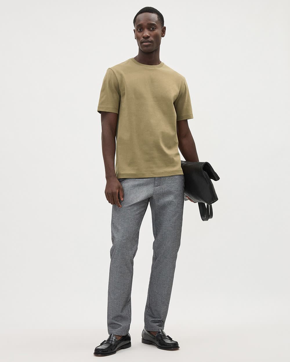 Refined Solid Interlock Cotton Crew-Neck Tee