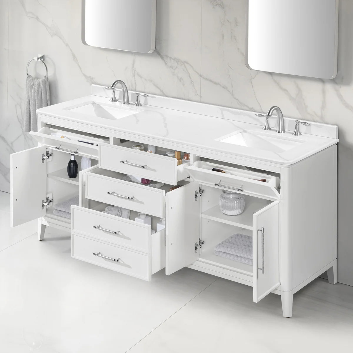 Loxley Rowe Venice Vanity in White with Quartz Top