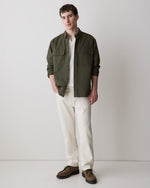 Cotton Short-Sleeve Polo with Johnny Collar