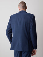 Blue Tailored-Fit Wool Suit Blazer