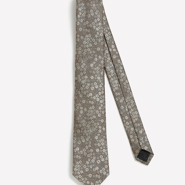 Regular Tie with Tonal Floral Pattern