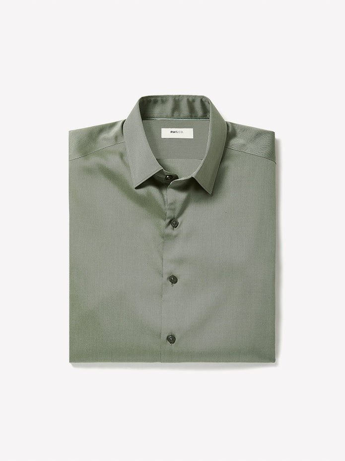 Slim-Fit Solid Twill Dress Shirt