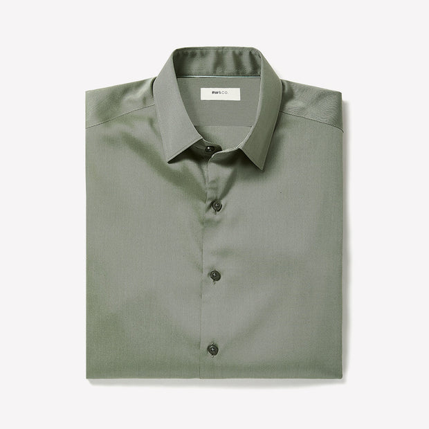 Slim-Fit Solid Twill Dress Shirt