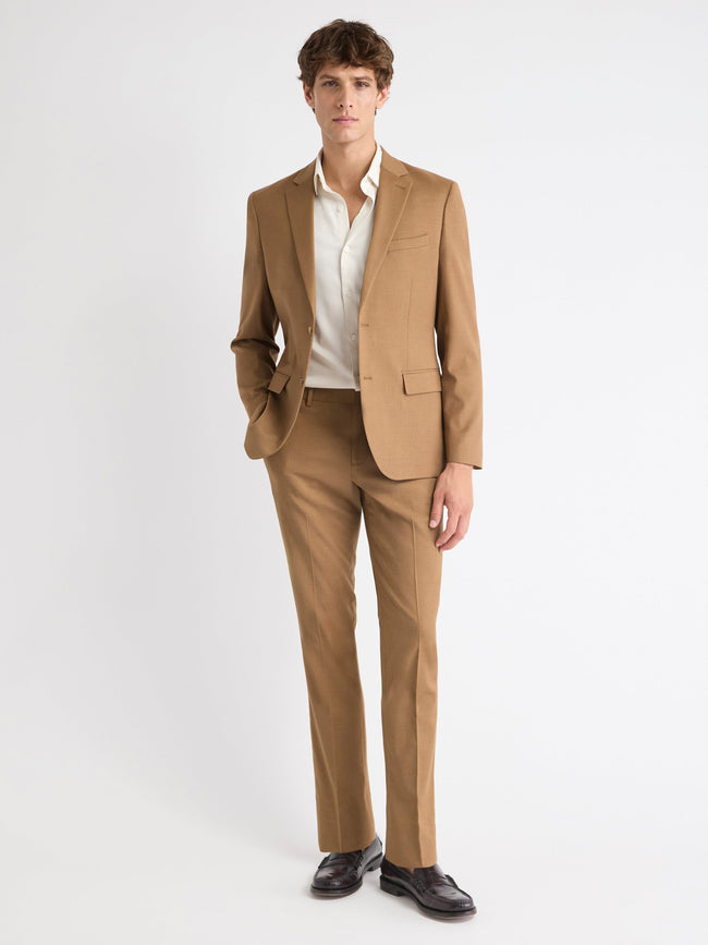 Slim-Fit Golden Brown Suit Pant
