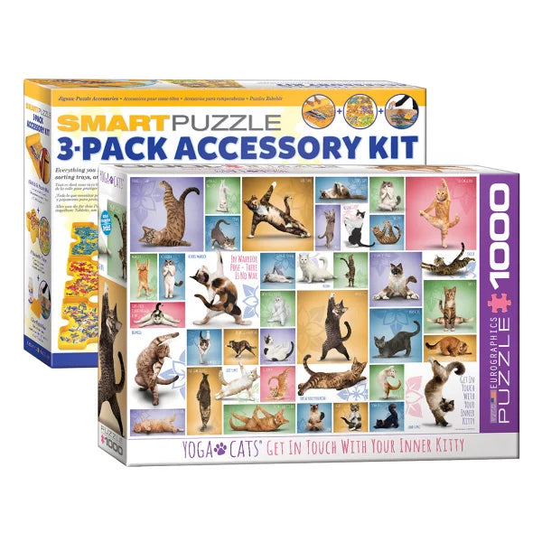 Eurographics Yoga Cats Puzzle with Accessory Kit - English Only