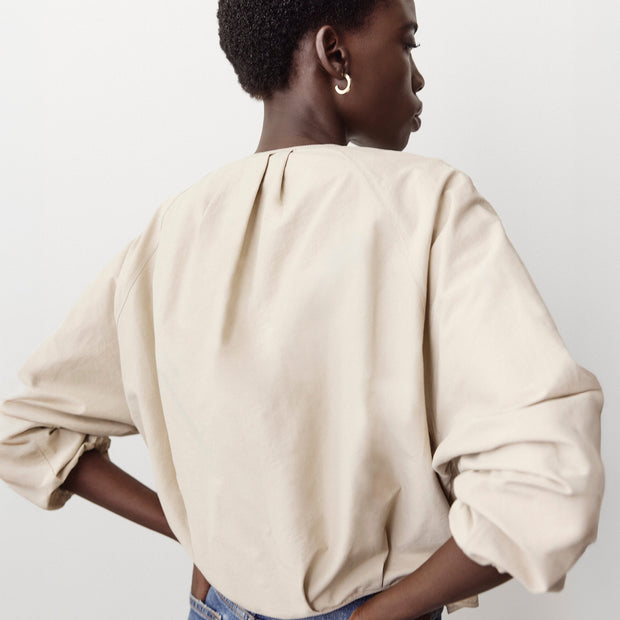 Short Twill Jacket with Cinched Waist