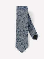Silk-Blend Regular Tie with Foliage Pattern