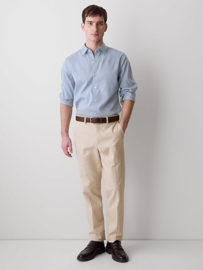 Slim-Fit Solid Twill Dress Shirt