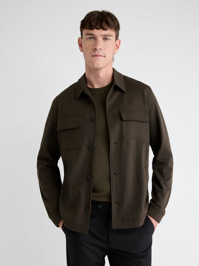 Chocolate Shacket with Chest Pockets