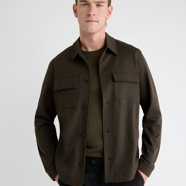Chocolate Shacket with Chest Pockets