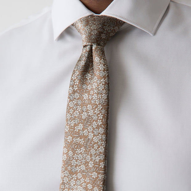Regular Tie with Tonal Floral Pattern