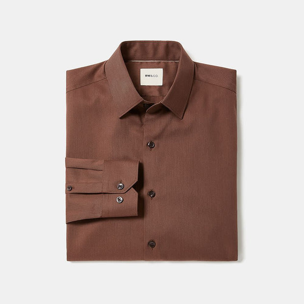 Slim-Fit Solid Cotton Modal Dress Shirt