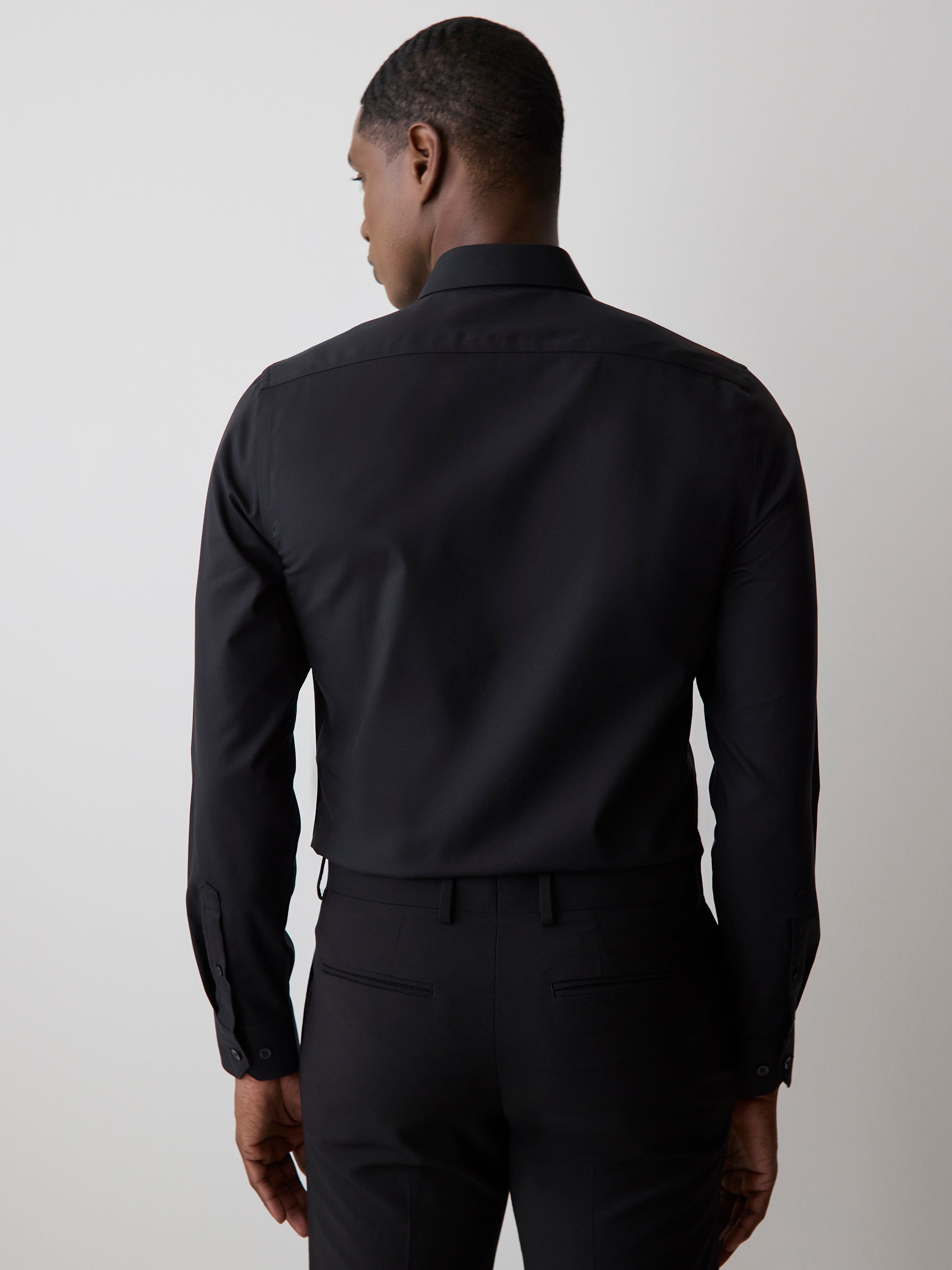 Slim-Fit Solid Supima (R) Cotton Twill Dress Shirt