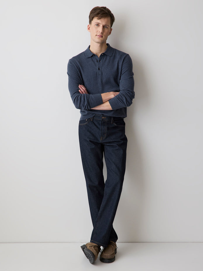 Long-Sleeve Polo Sweater