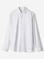 Tailored-Fit Dobby Dress Shirt with Grey Micro Dots