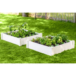 4 ft. x 4 ft. White Vinyl Raised Garden Bed 2-pack