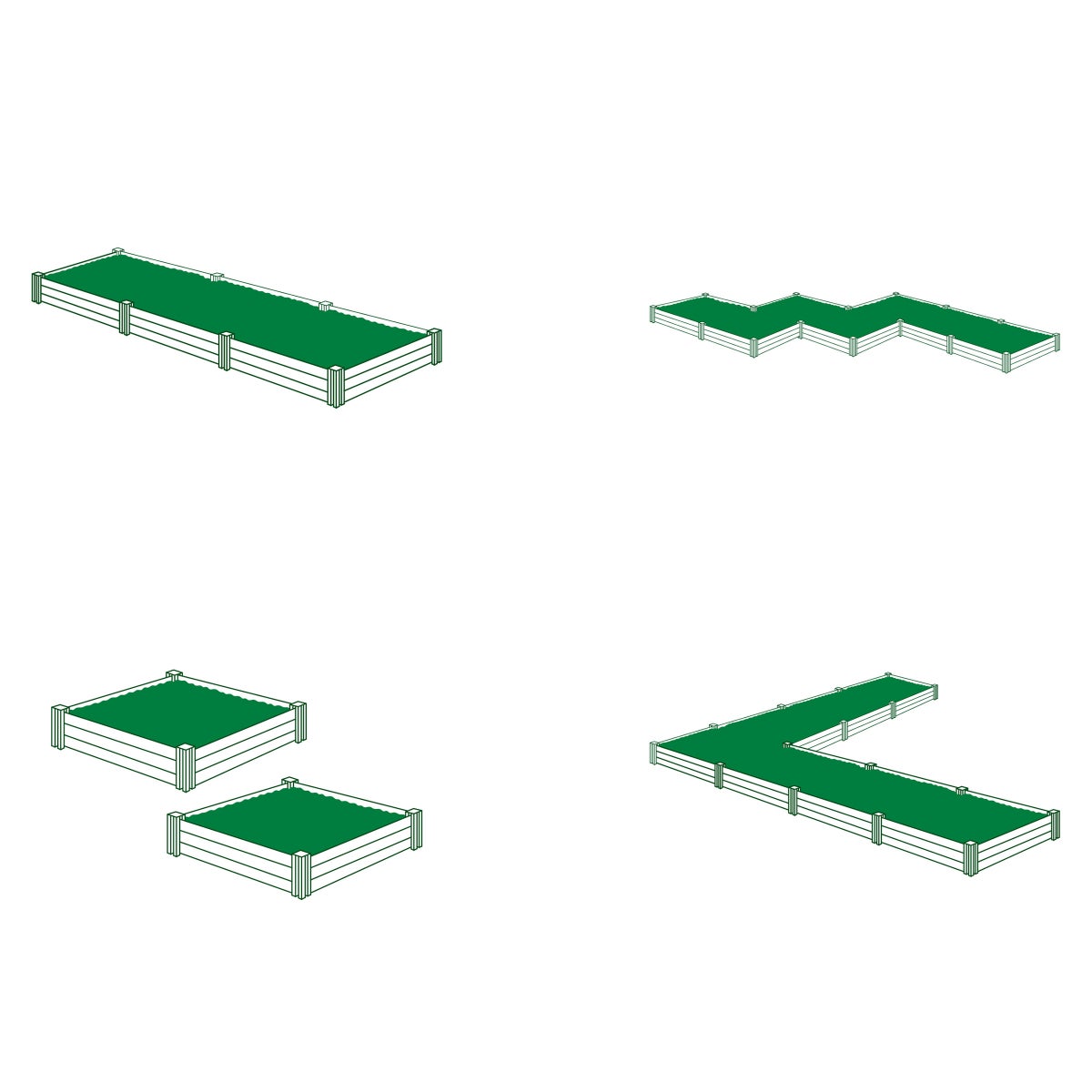 4 ft. x 4 ft. White Vinyl Raised Garden Bed 2-pack