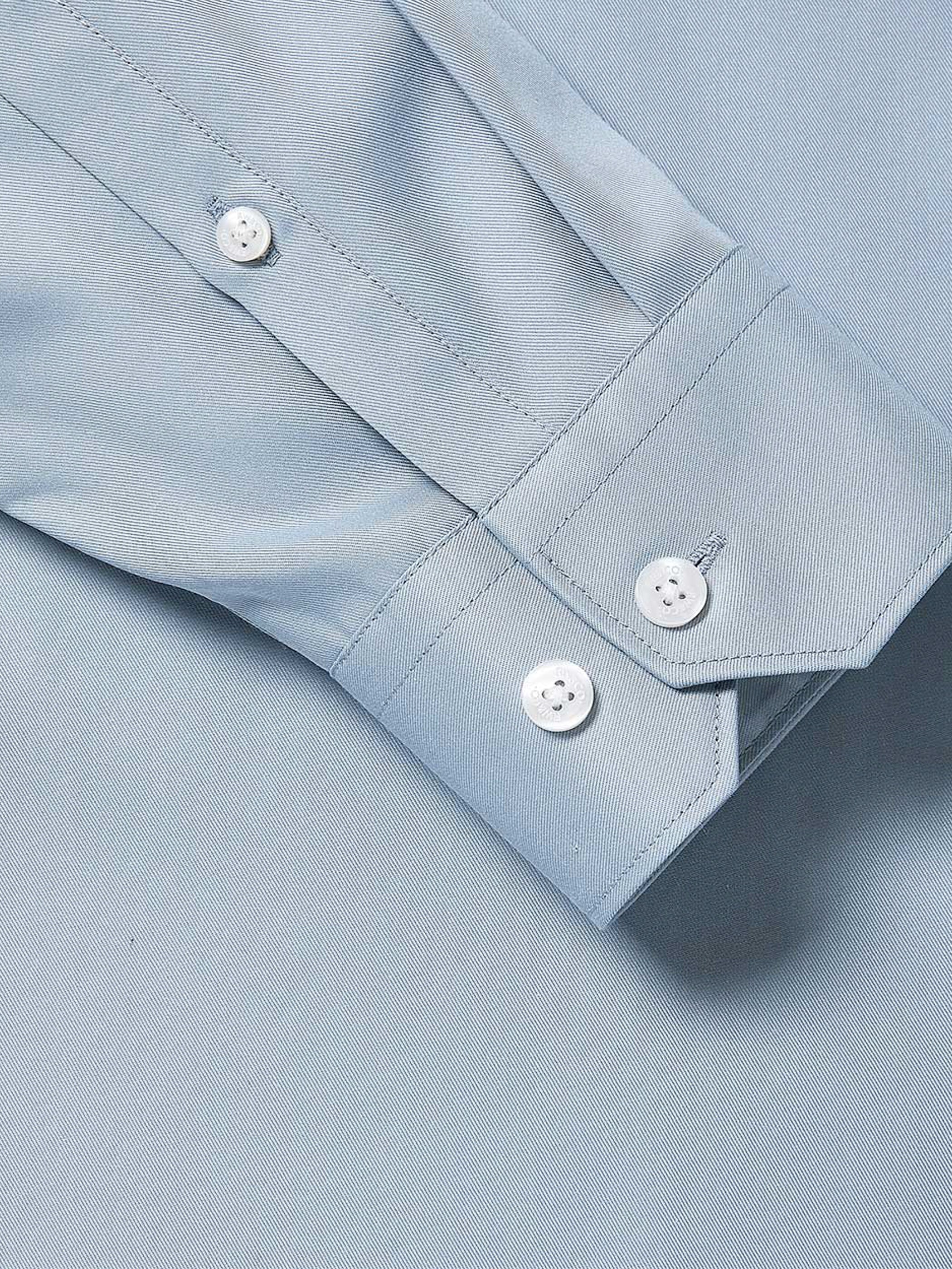 Slim-Fit Solid Twill Dress Shirt