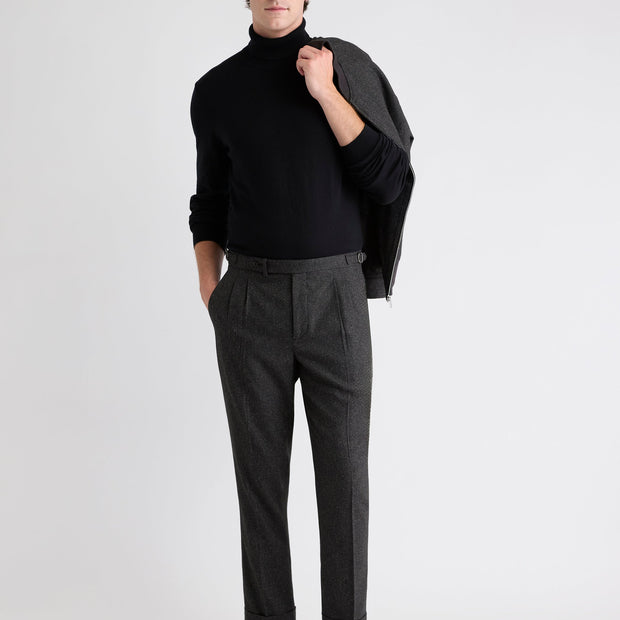 Tweed-Effect Tapered-Leg Pant