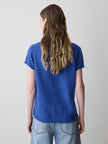 Wool-Blend Cap-Sleeve Crew-Neck Boxy Sweater