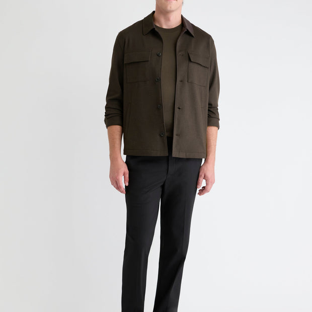Chocolate Shacket with Chest Pockets