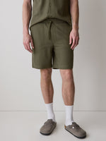Ribbed Sweater Short with Elastic Waistband
