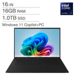 LG gram Copilot+ PC 16-in Laptop, Intel Core Ultra 7 256V – 16GB RAM, 1TB SSD, Intel Arc
